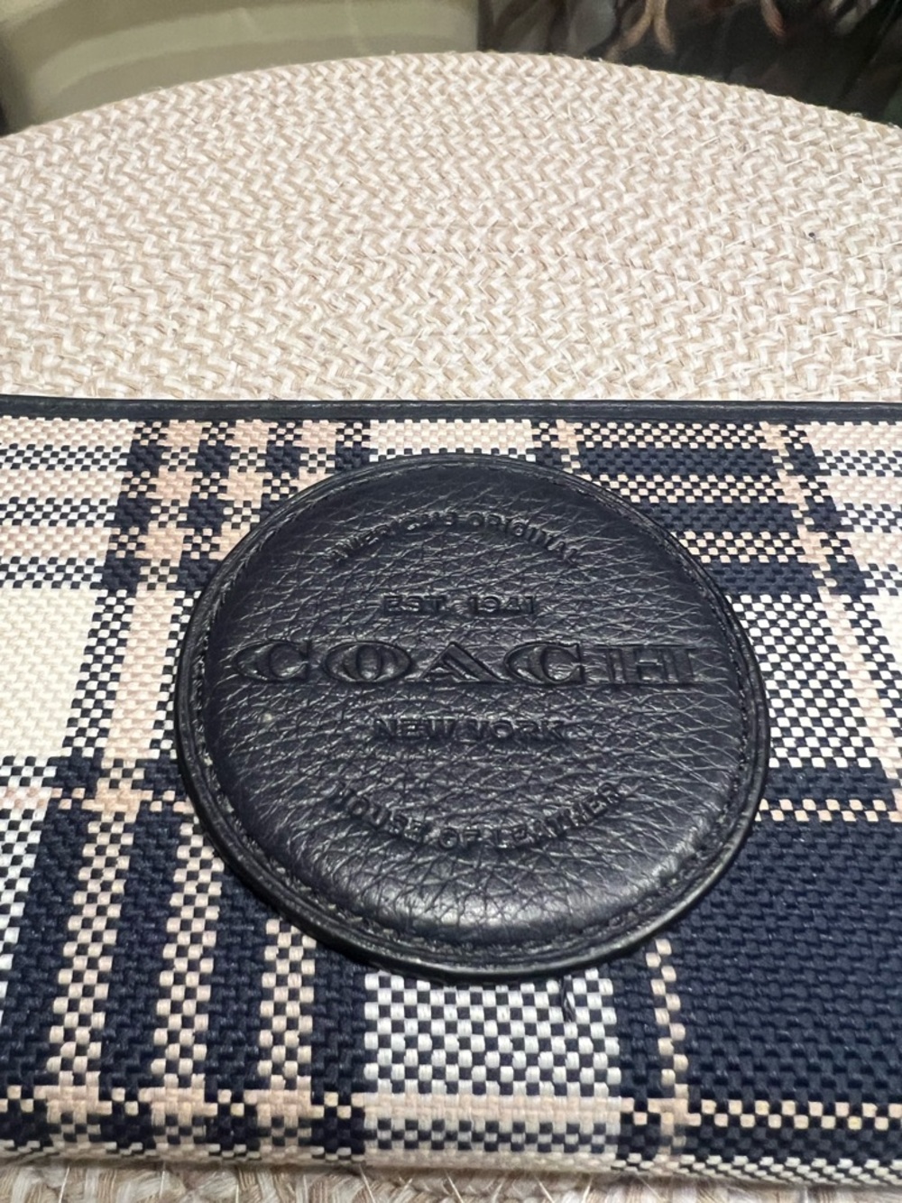 Coach Dempsey Phone Wallet in Garden Plaid Print - Picture 3 of 8